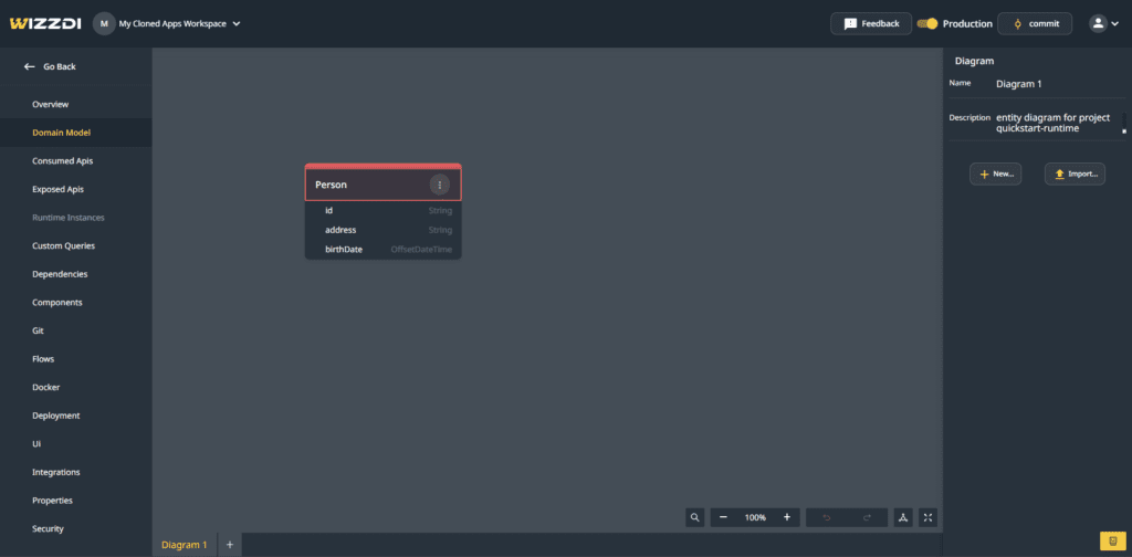 Domain Model Editor After Creating Person Entity With fields