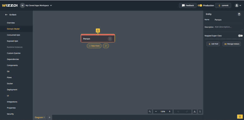 Domain Model Editor After Creating Person Entity